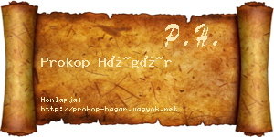 Prokop Hágár névjegykártya